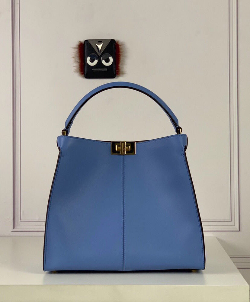 Fendi Peekaboo X lite Regular Leather Bag 8BN310 Blue